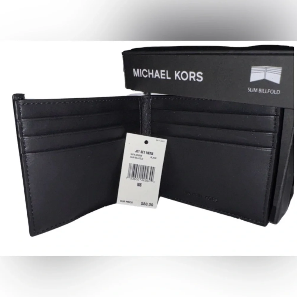 Michael Kors Black Signature Bi-Fold Card & Key Holder